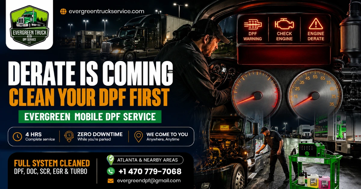 Derate Warning Light On? Causes, Fixes & Mobile DPF Cleaning in Atlanta