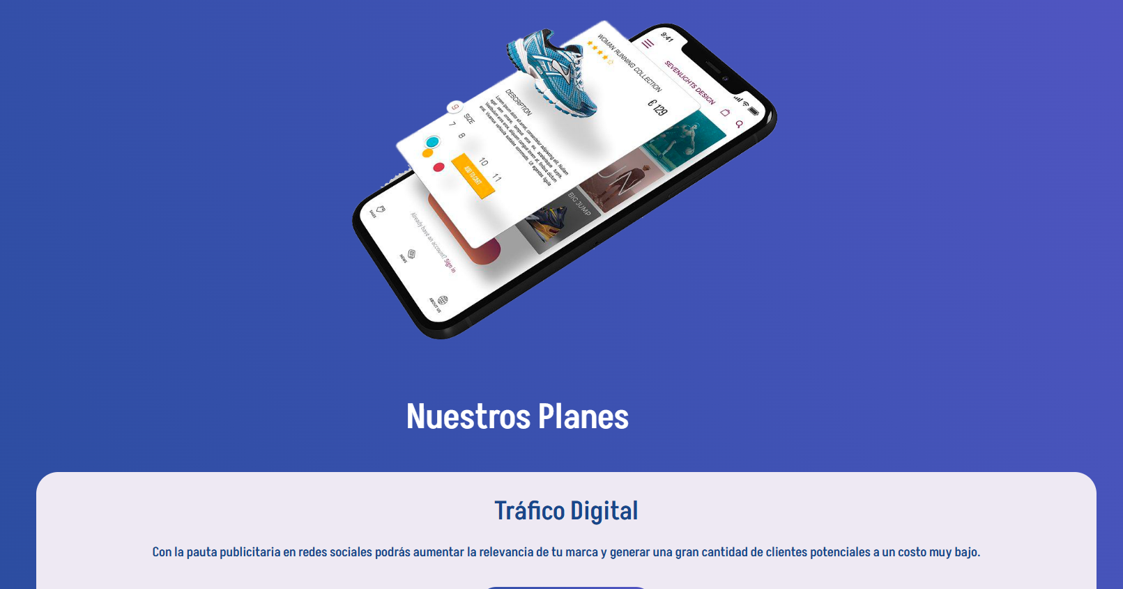 Landing web para soluciones digitales: Emprendimiento.