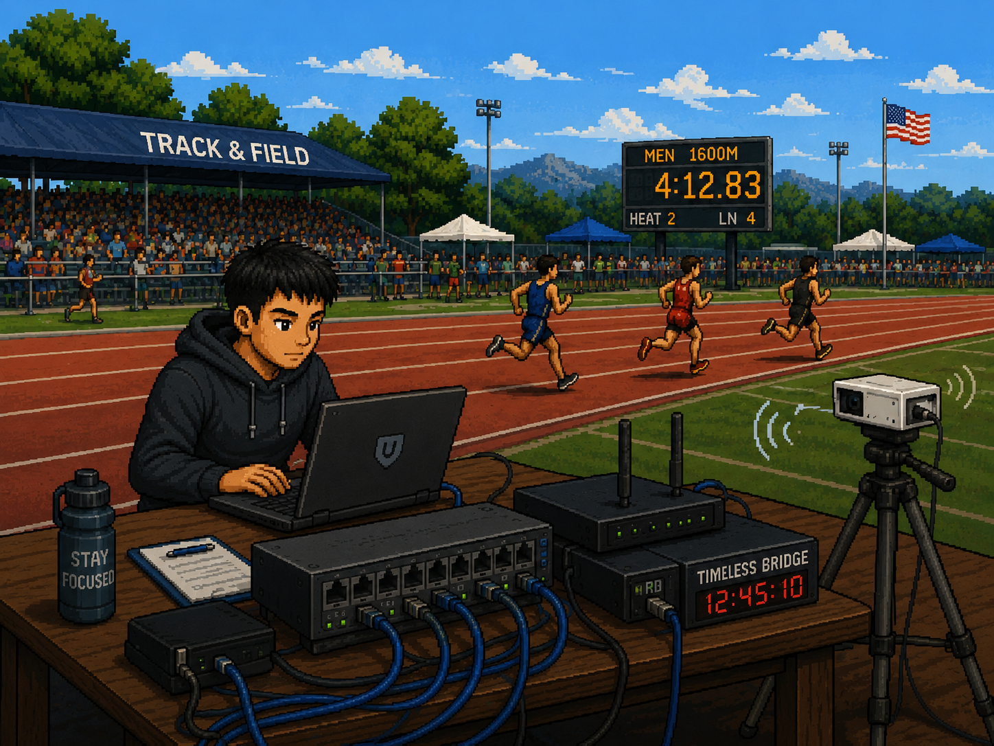 Track and field technology support scene