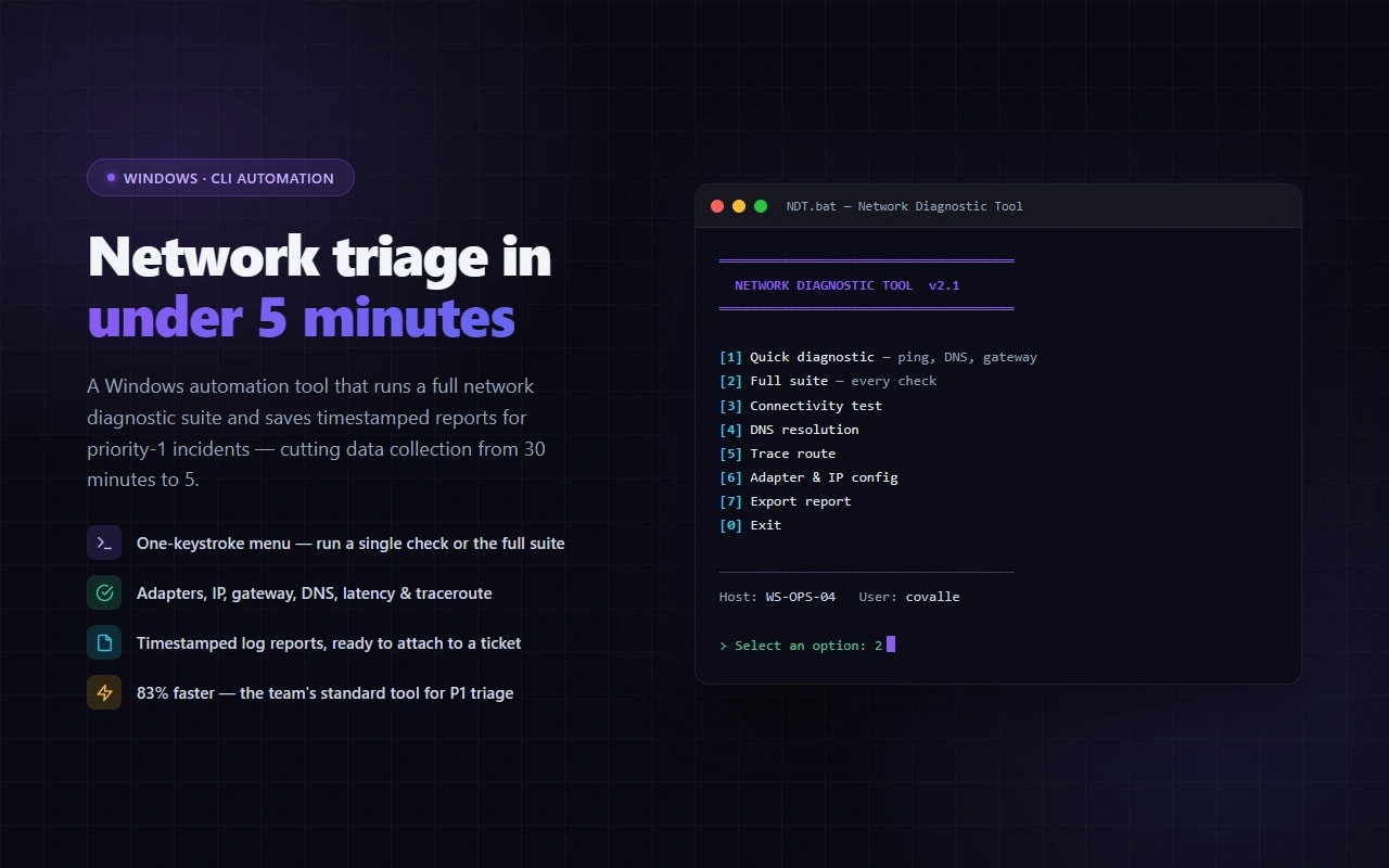 Network Diagnostic Tool preview