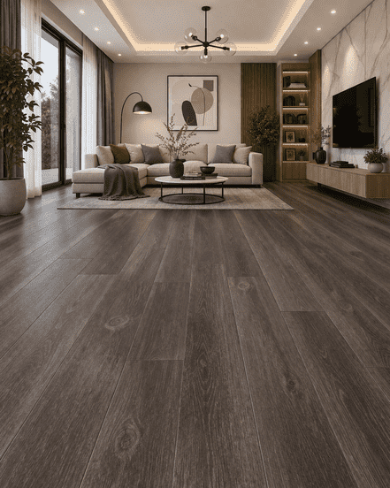 Premium Vintage Smoked Teak Wood Finish Vinyl Plank Flooring 6"x36" 2mm Waterproof Flexible Floor