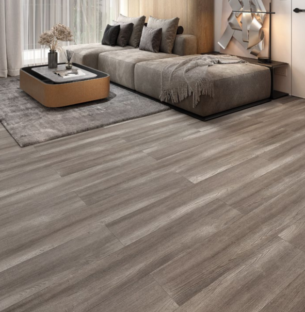 Premium Smoky Grey Oak SPC Click Lock Flooring 7.25"x48" 5mm Waterproof Rigid Core Floor Plank