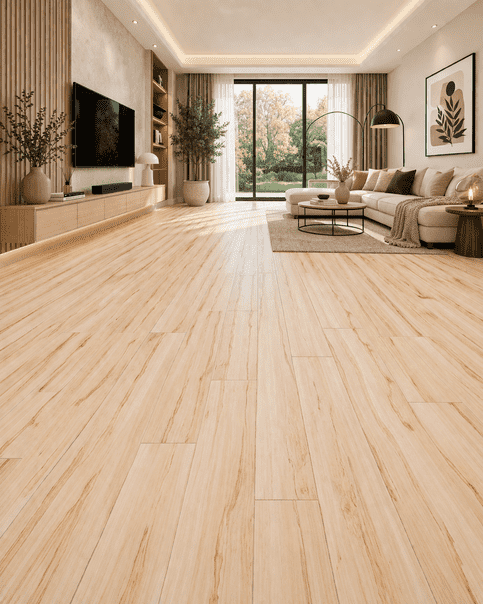 Premium Light Natural Oak SPC Click Lock Flooring 7.25"x48" 4mm Waterproof Rigid Core Floor Plank