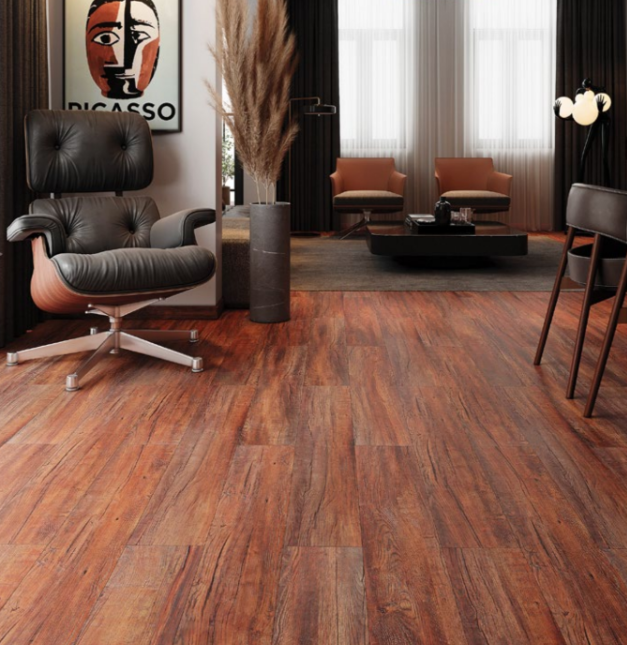 Premium Rustic Walnut SPC Click Lock Flooring 7.25"x48" 4mm Waterproof Rigid Core Floor Plank