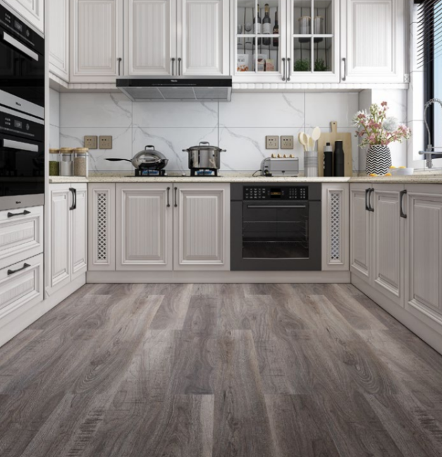 Premium Charcoal Grey Oak SPC Click Lock Flooring 7.25"x48" 4mm Waterproof Rigid Core Floor Plank