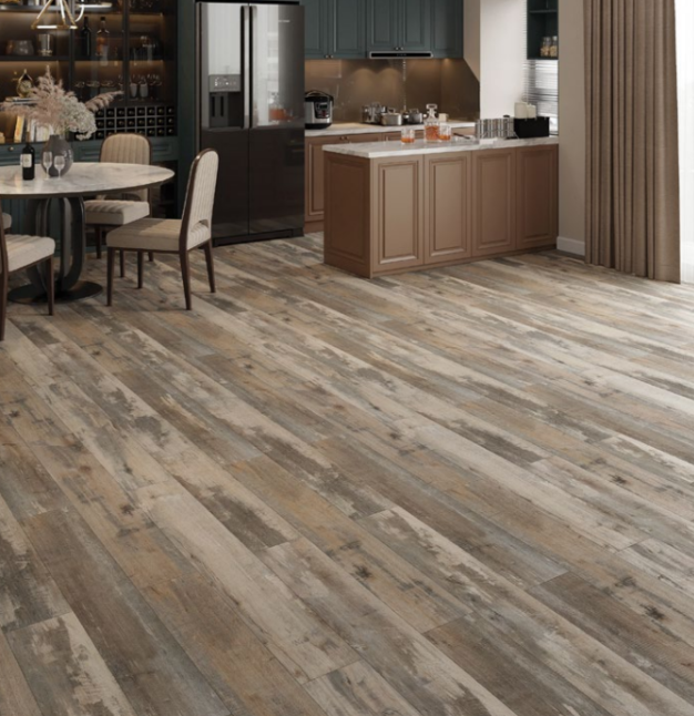 Premium Weathered Driftwood SPC Click Lock Flooring 7.25"x48" 4mm Waterproof Rigid Core Floor Plank