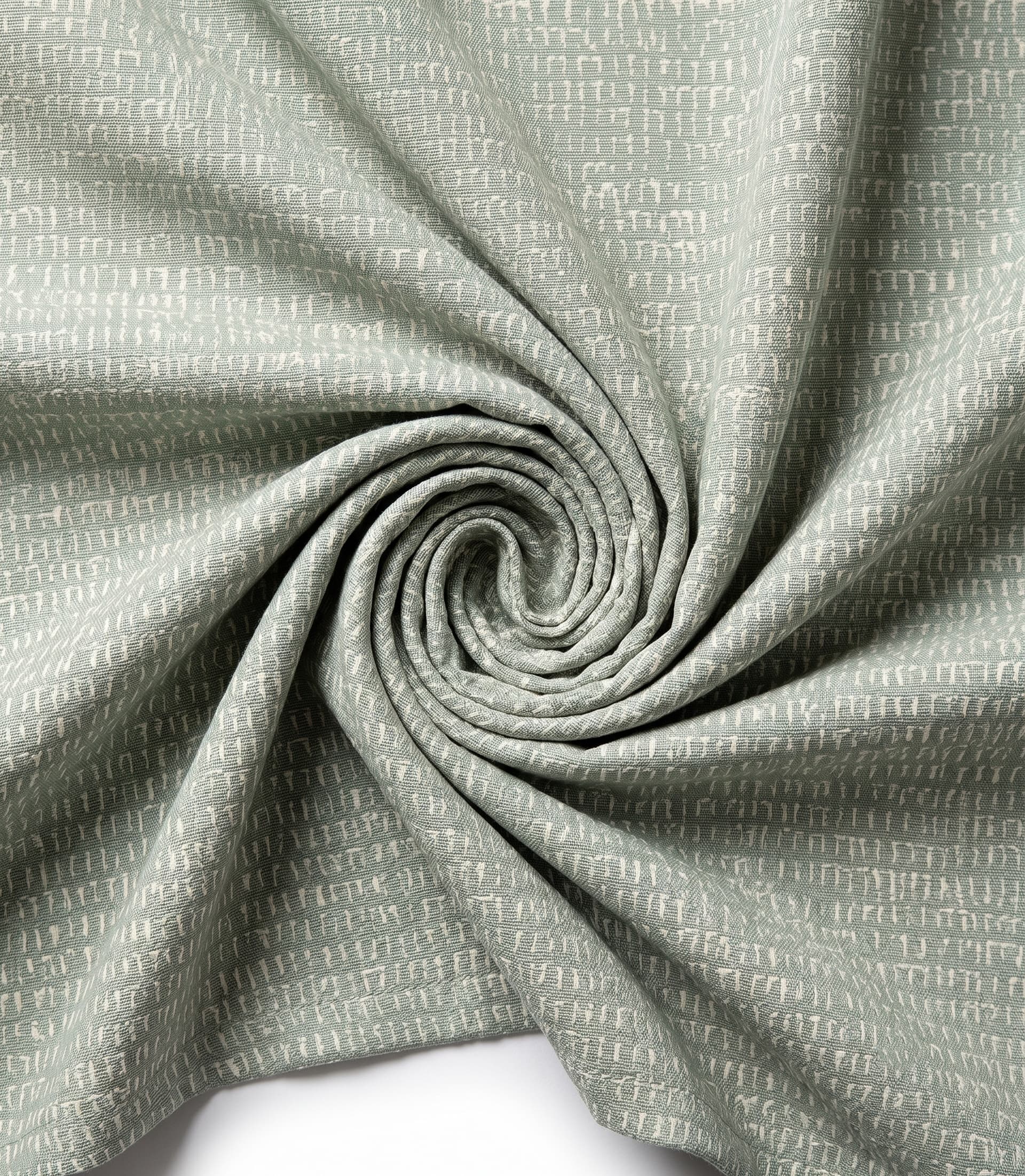 Premium Unstitched Curtain Fabric Material with Minimalist Sage Green Micro-Dash Textured Patterns for Custom Luxury Window Drapes