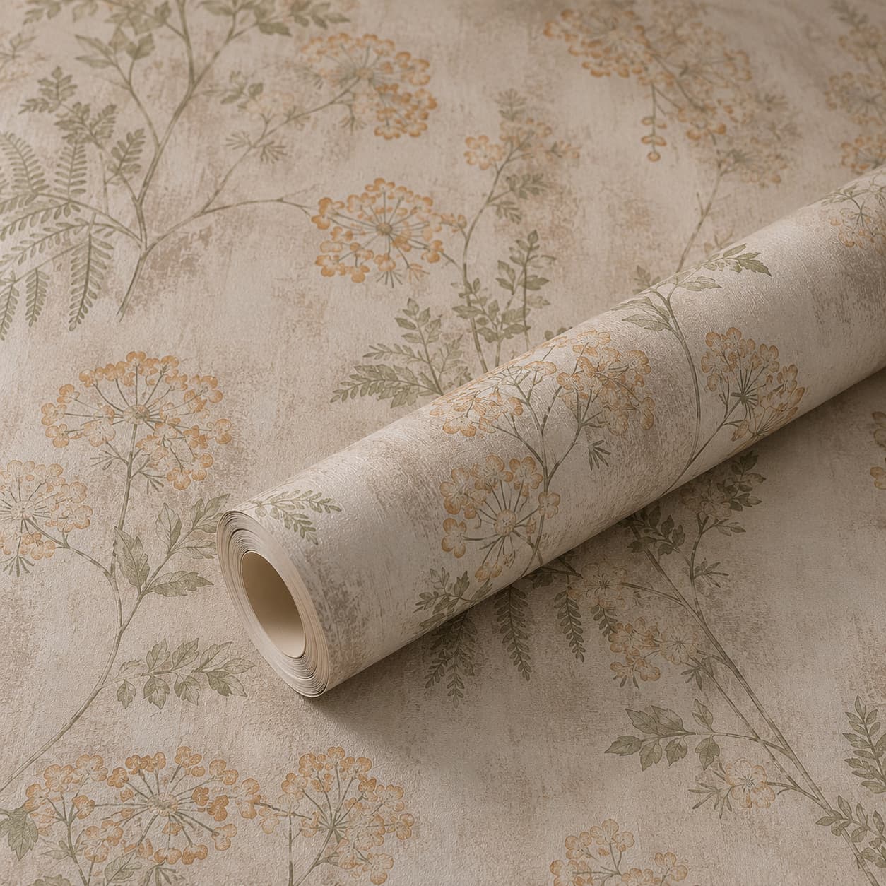 Luxury Vintage Botanical Floral Wallpaper Roll | Premium Embossed Nature-Inspired Designer Wall Covering for Living Room, Bedroom, Dining Room, Hotel & Modern Interior Décor