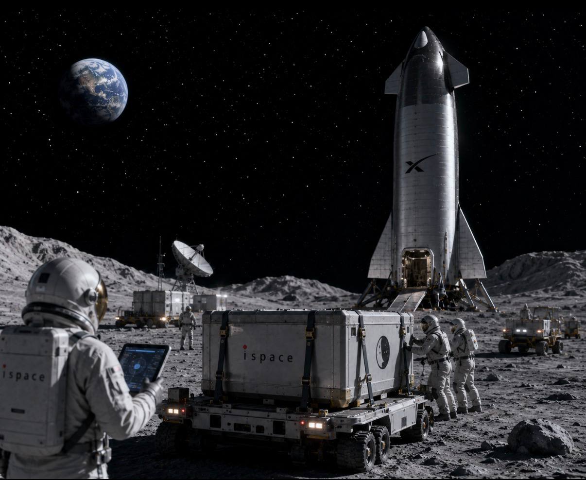 ispace Turns Lunar Freight Broker With 500-Kilogram Starship Booking for 2030