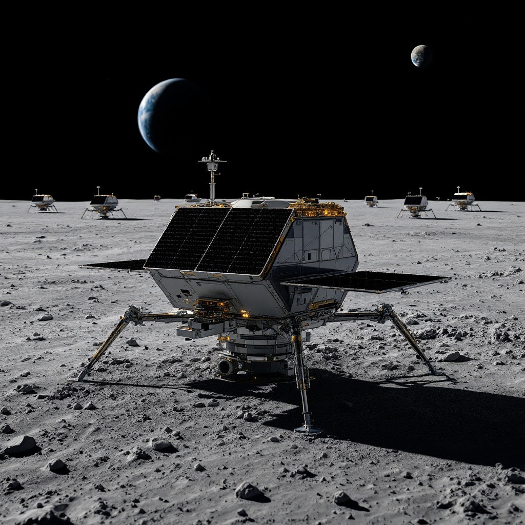 Four Commercial Landers Race Toward 2028 Cargo Deliveries for NASA's Moon Base