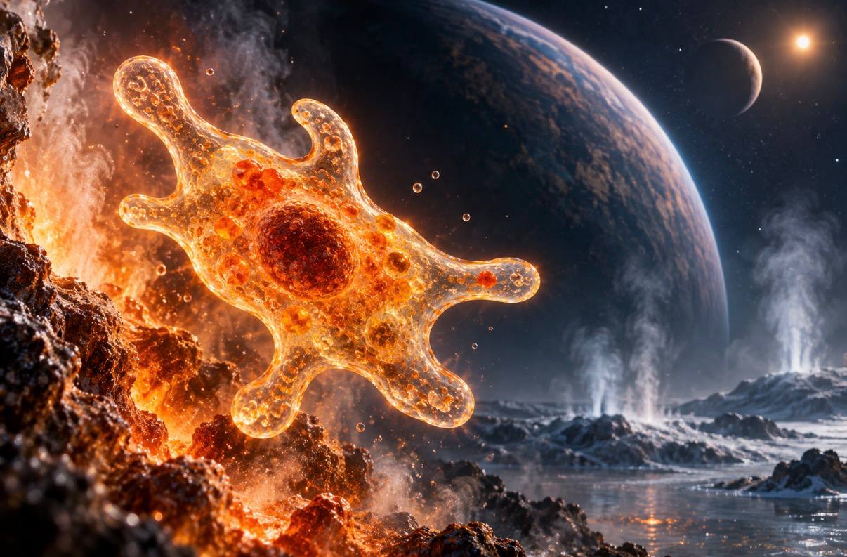 Fire Amoeba Sets New Heat Record for Complex Life, Reshaping the Search for Life Beyond Earth