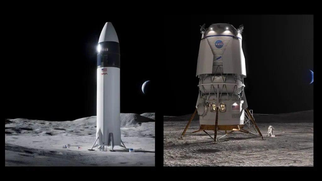 NASA Sets 2027 and 2028 Milestones for SpaceX and Blue Origin Lunar Landers