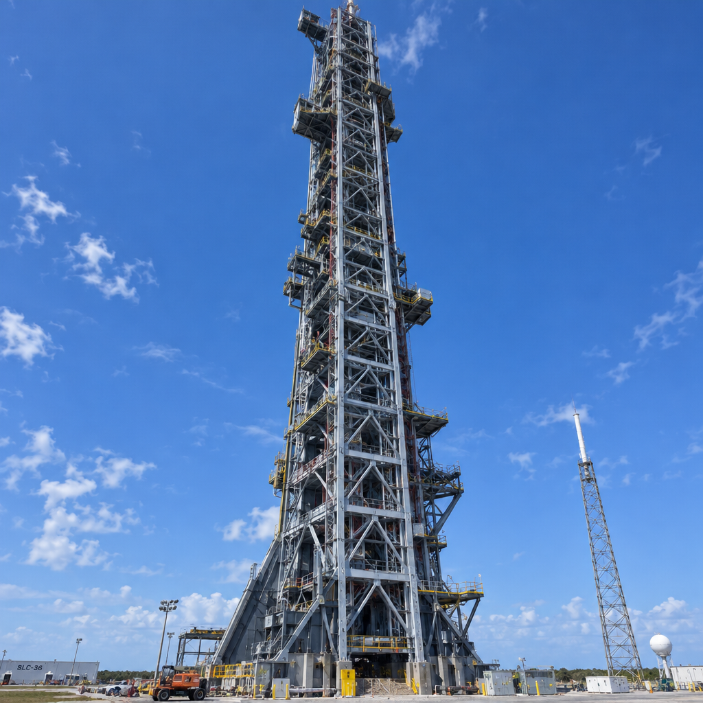 Blue Origin Rebuilds New Glenn Launch Tower, Targets November Pad Return