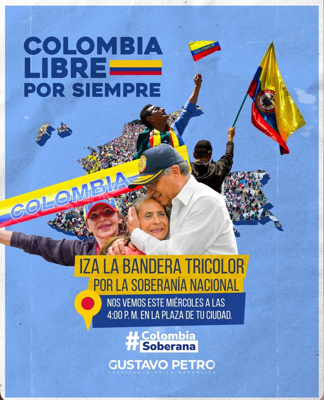 Manifestantes colombianos en las calles