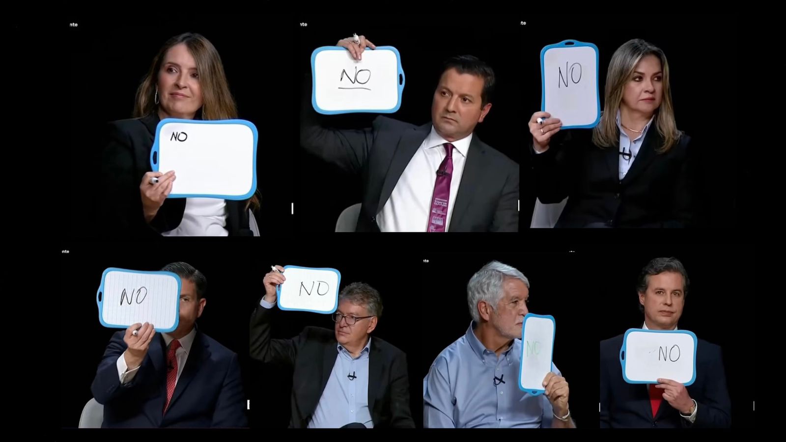 Precandidatos presidenciales durante el Debate de la Gente