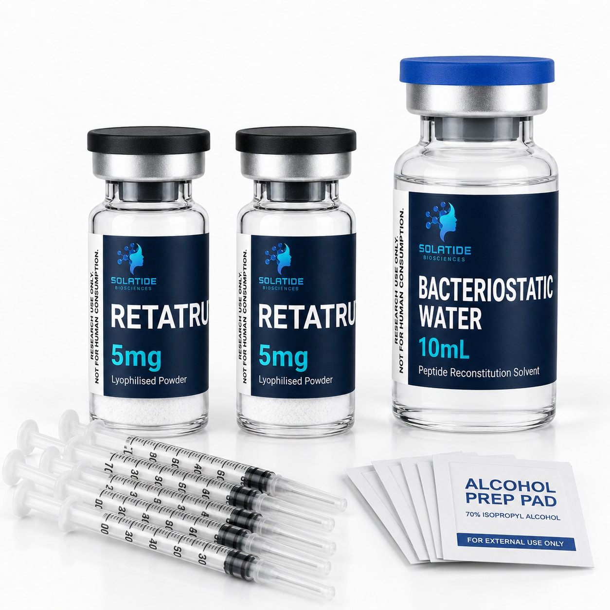 Retatrutide 5mg Research Peptide Bundle (2 Vials + Bac Water)