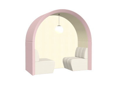 JDD Archie 2 Seat Booth with Back Wall