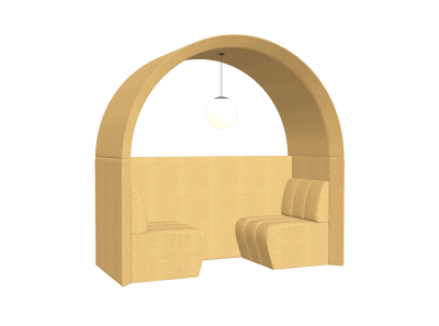 JDD Archie 2 Seat Booth with Half Wall
