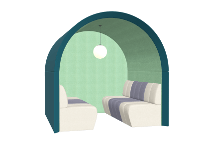 JDD Archie 6 Seat Booth with Back Wall