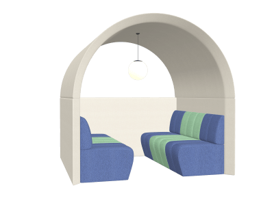 JDD Archie 6 Seat Booth with Half Wall