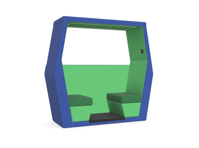 JDD Bill 2 Seat Meeting Pod with Half Wall
