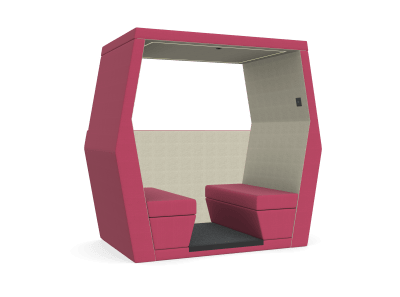JDD Bill 4 Seat Meeting Pod with Half Wall