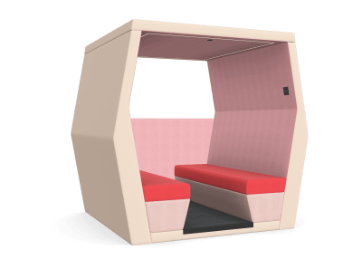 JDD Bill 6 Seat Meeting Pod with Half Wall