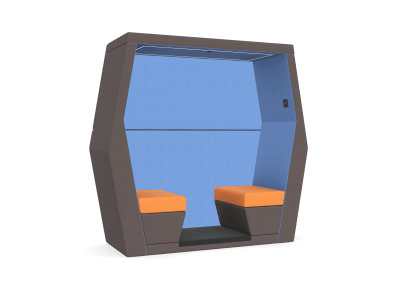 JDD Bill 2 Seat Meeting Pod with Back Wall