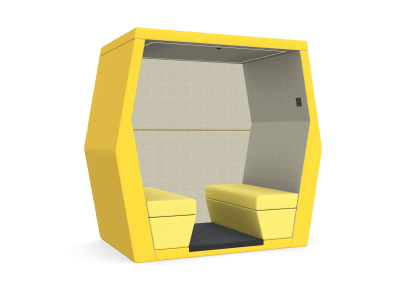 JDD Bill 4 Seat Meeting Pod with Back Wall
