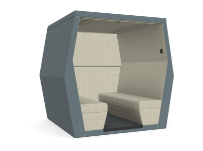 JDD Bill 6 Seat Meeting Pod with Back Wall