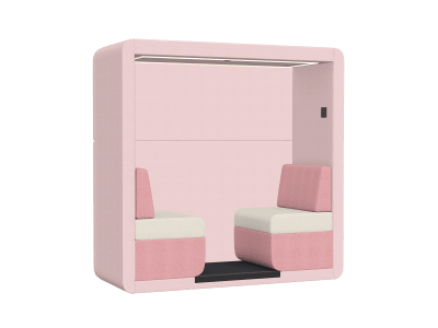 JDD Bob 2 Seat Open Meeting Booth with Back Wall
