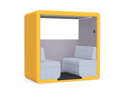 JDD Bob 4 Seat Open Meeting Booth with Half Wall