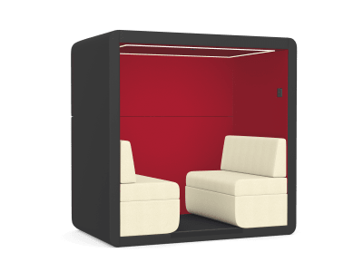 JDD Bob 4 Seat Open Meeting Booth with Back Wall