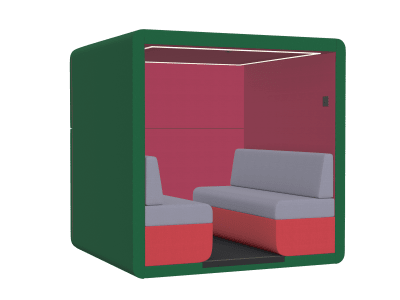 JDD Bob 6 Seat Open Meeting Booth with Back Wall