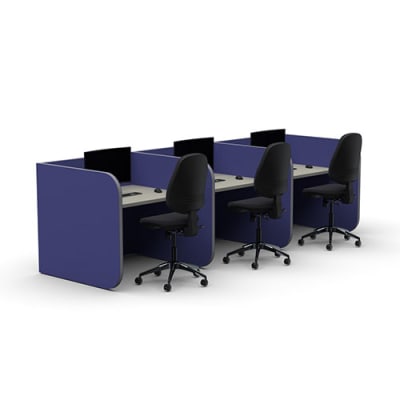 Frem Low Single Sided 3 Person Study Booth