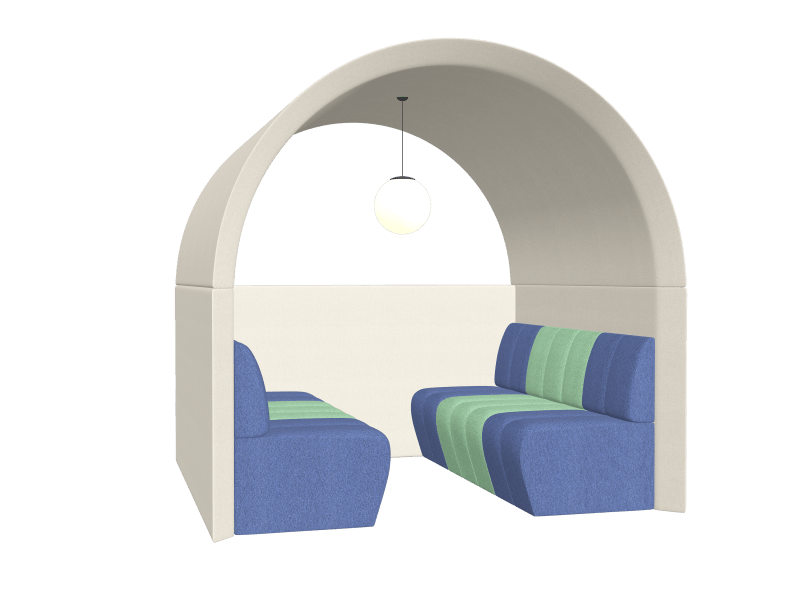 JDD Archie 6 Seat Booth with Half Wall - Image 1