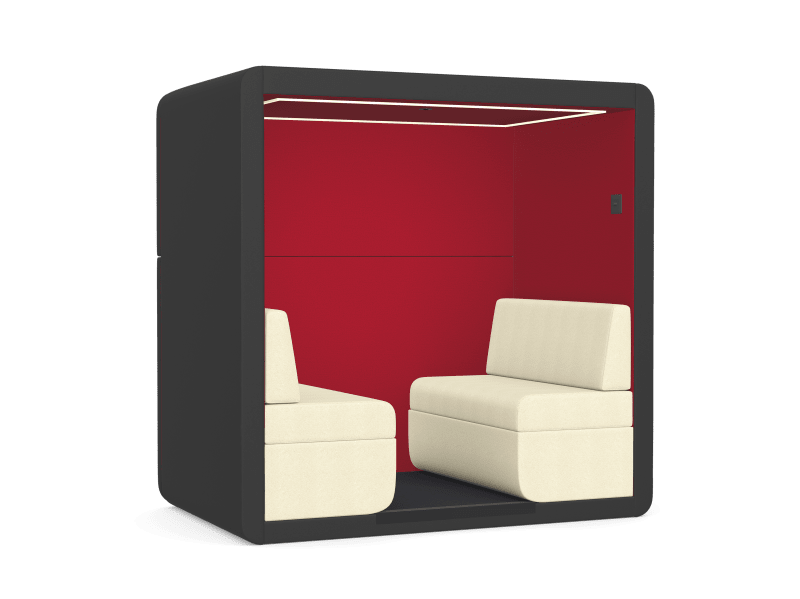 JDD Bob 4 Seat Open Meeting Booth with Back Wall - Image 1