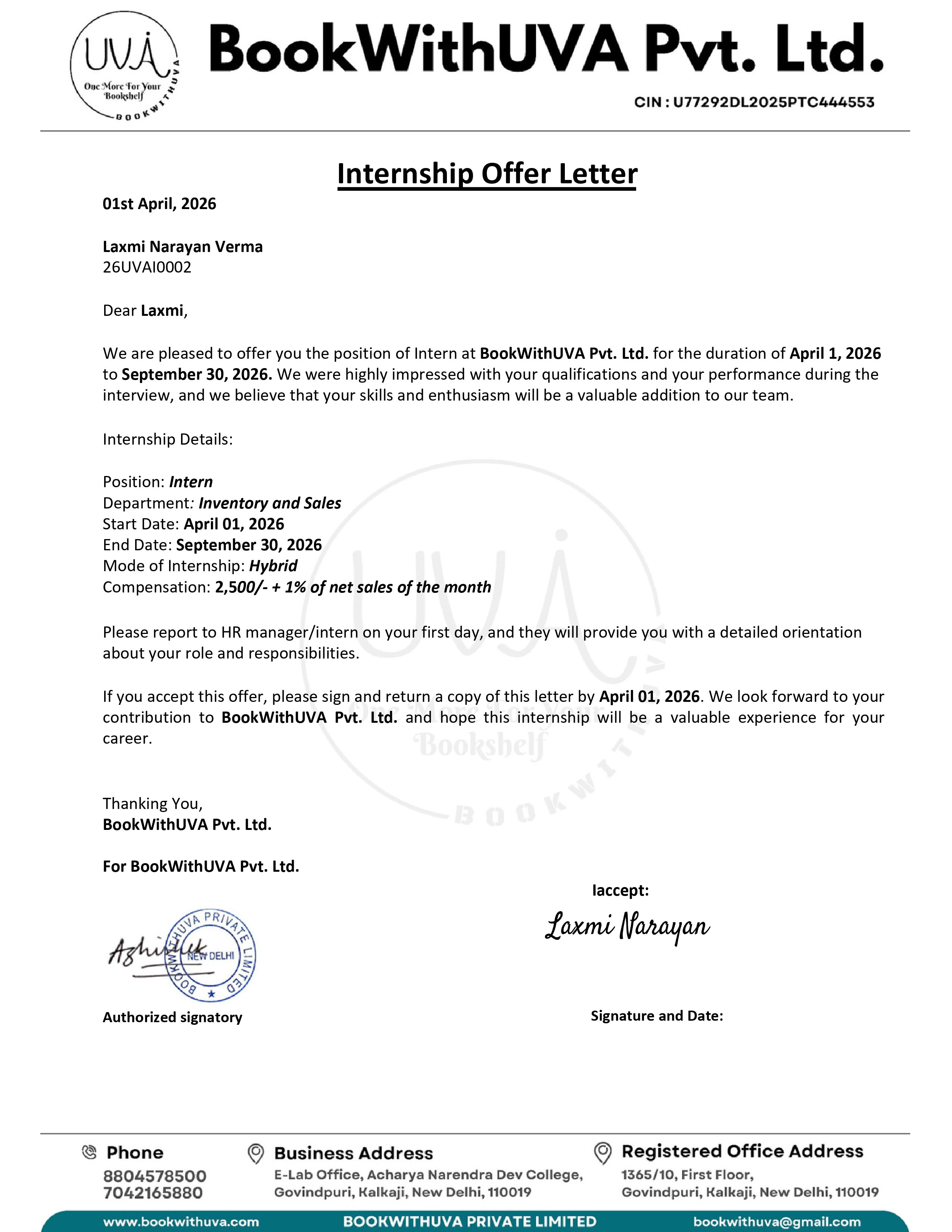 Offer Letter