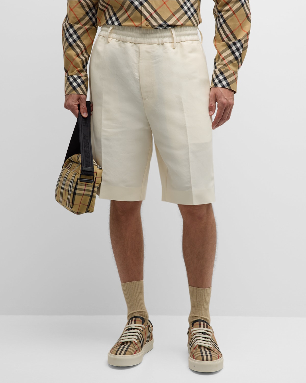 Burberry Canvas Tailored Shorts x50 - pearl