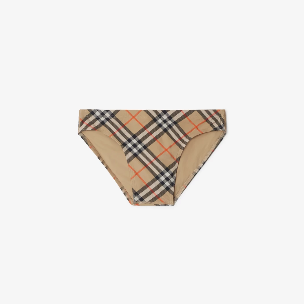 Burberry Check Swim Briefs x50 Sand