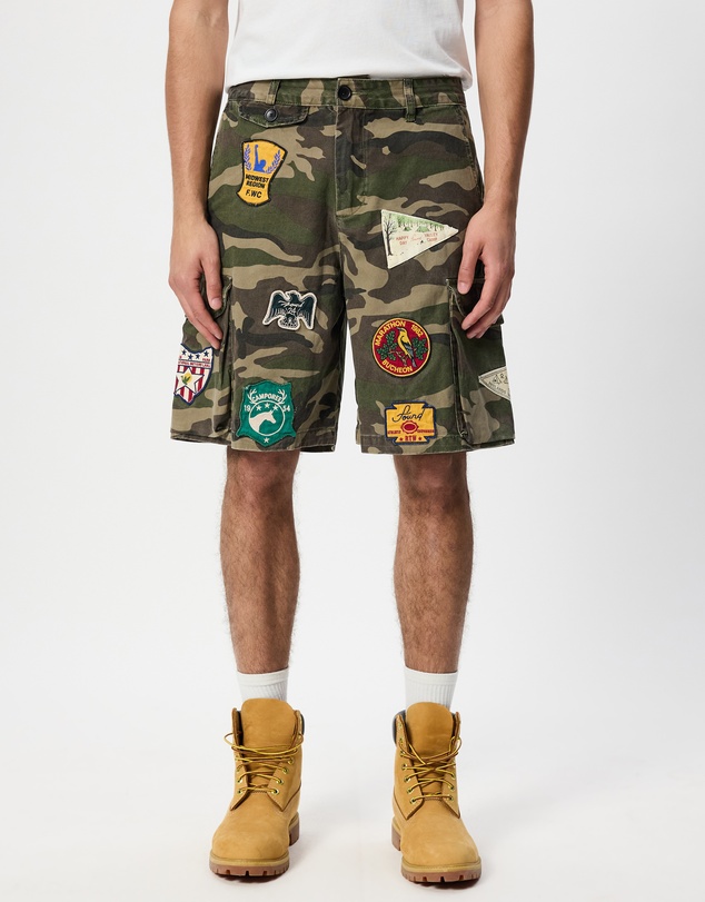 Camo Patchwork Cargo Shorts