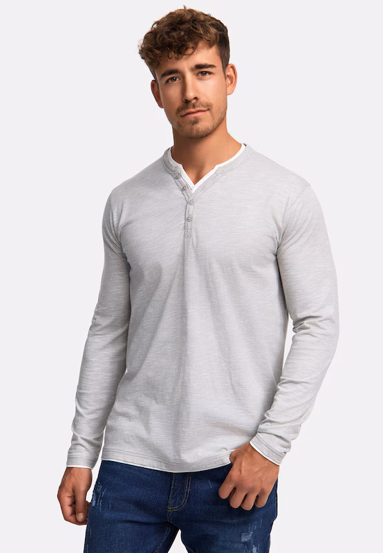 INDICODE JEANS Shirt 'Coleson' in Light Grey