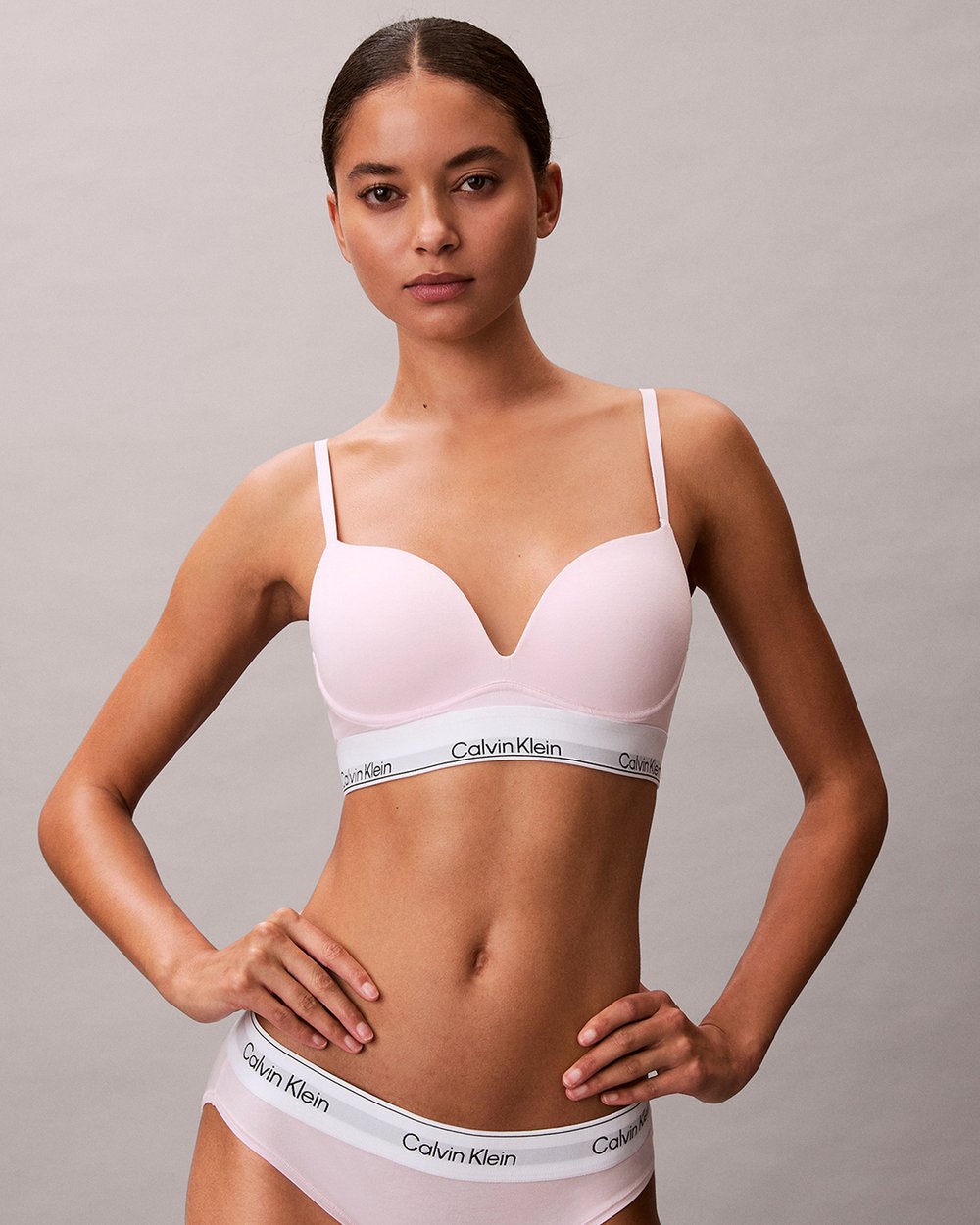 Icon Cotton Modal Push Up Plunge Bra