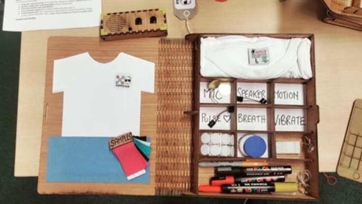 Description: A kit containing fabrics, different tactile stimuli and markers, thought for participatory design