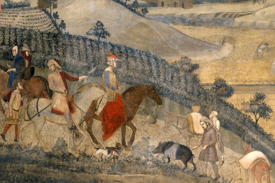 Description: Ambrogio_Lorenzetti_-_La_città_del_buon_governo