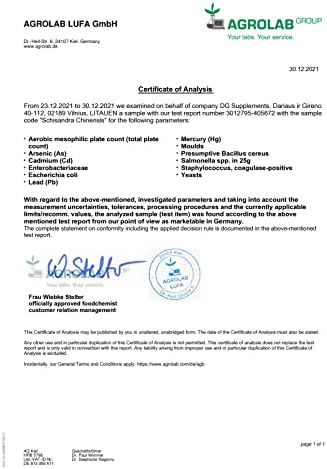 Vue 3 de Schisandra Chinensis Mg Equivalent