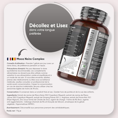 Vue 4 de Maca Noire Avec Ginseng