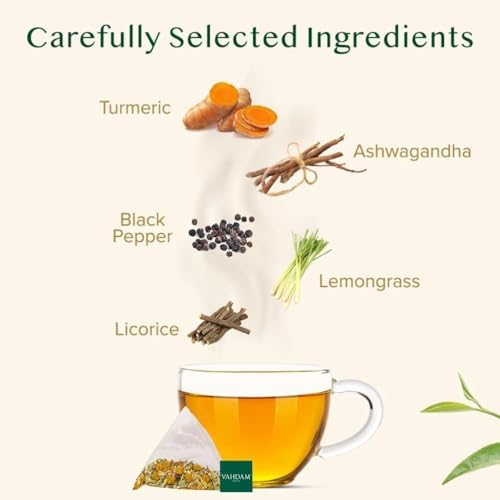 Vue 2 de Vahdam Turmeric Ashwagandha Tisane