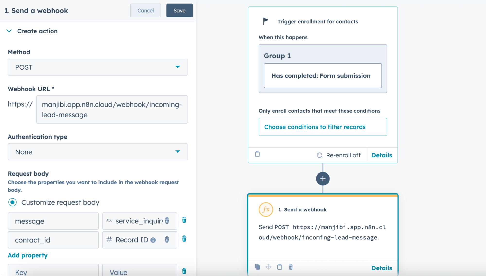 The Hubspot Outgoing webhook