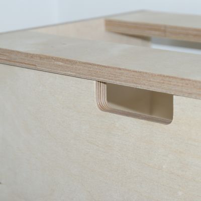 Routed handle in Birch Ply drawer